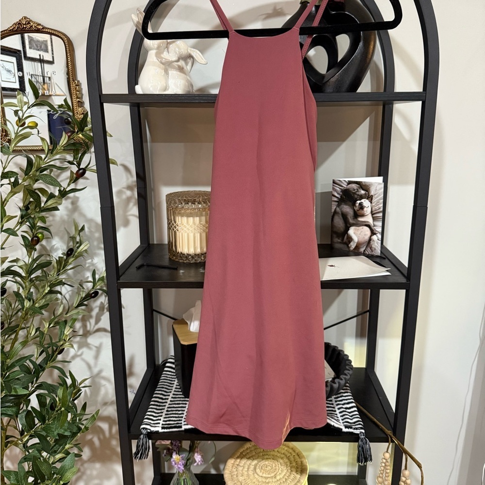 Girlfriend Collective work out Mini Dress in Mauve with shorts underneath - Picture 2 of 11
